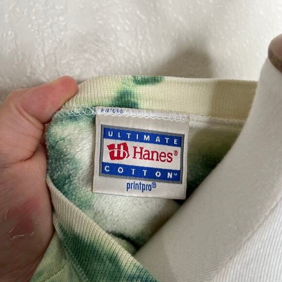 Vintage Ultimate Hanes Cotton Tie Dye Crop Top Sweater - Picture 3 of 7